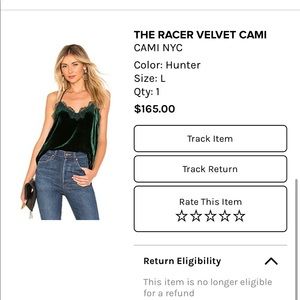 Cami NYC The Racer Velvet Cami